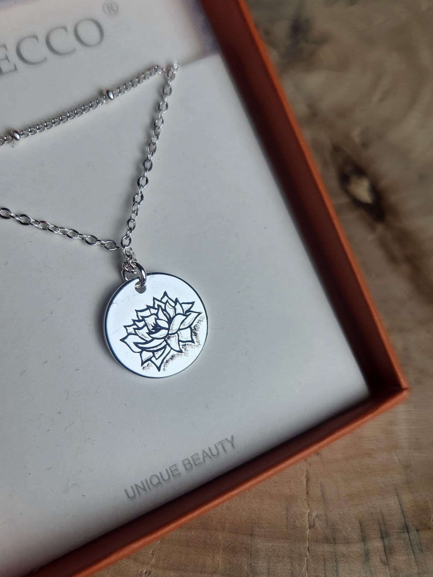 Hand Engraved Chrysanthemum Silver Pendant